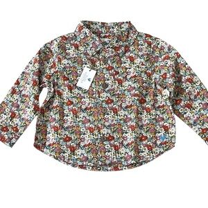 Pink Chicken Blue Rooster Baby Boy Jack Shirt Button Libby Floral NWT Uni 12/18M
